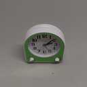 Peakeep Analog Alarm Clock Non-Ticking Silent, Optional 7 Wake-up Sounds with Volume Control, Nightlight and Snooze, AA Battery Operated (Green)