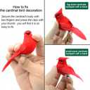 12pcs Cardinal Decor Red Cardinals Bird Clip on Christmas Tree Ornament Artificial Feathered Fake Birds Ornament for Home Decoration, Wreath, Craft - YM05C