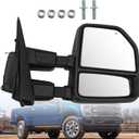 Right Passenger Side Tow Mirror Fits for Ford F250 F350 F450 F550 2017-2022 Support Power Folding & Glass Adjust & Heated with BSM Turn Signal & Puddle & Driving Light Temp Sensor 15 Pins