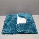 WCBSTT 2 Pieces Luxury Bathroom Rug Set with U-Shaped Toilet Rug, Non-Slip Rubber Bottom,Water Absorption, Quick Dry, Ultra Soft, Bath Mats for Bathroom, Tub(Turquoise)
