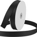 1" Wide x 100 Yards Single Face Polyester Satin Ribbon, Satin Ribbon for Crafts, Gift, Hair Bows, Wedding Party Decoration, Bow Making & Other Projects (Black)
