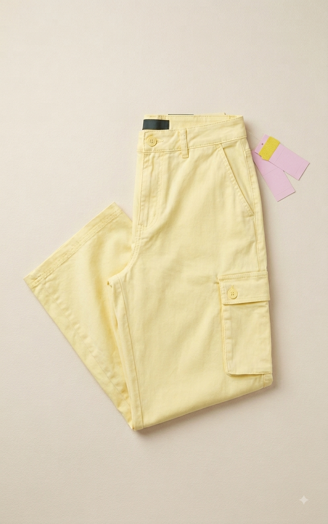 Wild Fable High Rise Cargo Jeans, M, Yellow