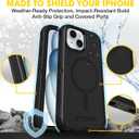 OtterBox Defender MagSafe Case for iPhone 17e, 16e, iPhone 15, iPhone 14, iPhone 13 7X Military-Grade Drop Protection, Rugged Grip Texture, Strap Anchors, Port Covers Non-Retail Packaging Black