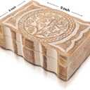 Great Birthday Gift Handmade Decorative Wooden Jewelry Box Tree Of Life Carving Jewelry Organizer Keepsake Box Treasure Chest Trinket Holder Watch Box Storage Lock Box 9 x 6 Inch Housewarming Gift