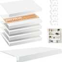 5 Pcs Wire Rack Covers 16x9x3 inch PVC Pantry Shelf Cover 0.31 inch Thick Removable Closet Wire Rack Shelf Covers,Decoration Kitchen Bathroom Office Shelving (Light Luxury White,16x9x3 inch)