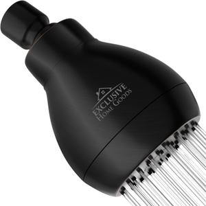 High Pressure Shower Head - Powerful Deluxe Bathroom Showerhead with Strong Spray Stream and Small Silicone Nozzles - Universal Fit Works with High and Low Water Flow Showers (2.5 GPM, Oil Rubbed Bronze)