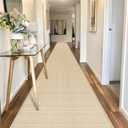 GOYLSER 20 ft Extra Long Runner Rugs for Hallways, Rubber Backed Kitchen Floor Mat Non Slip, Absorbent Beige Entry Way Runner Rugs Indoor