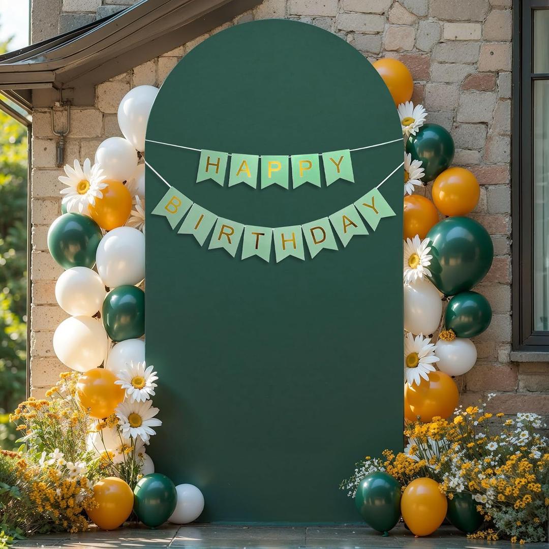 Green Arch Backdrop Cover 7.2 ft Spandex Wedding Balloon Stretchy Arch Backdrop for Easter Photo, Ceremony, Birthday Party, Baby Shower, Anniversary Decoration