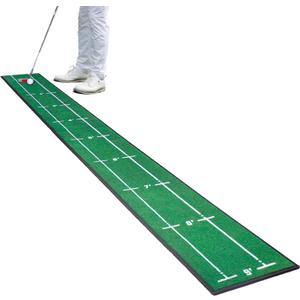 Golf Putting Mat Indoor & Outdoor Professional Practice Putting Green Mat with Distance Marker Anti Slip Backing Golf Accessories Portable Training Matt