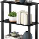 Furinno TURN-S-TUBE Storage Shelves, 3-Tier Book Shelf, Corner Shelf, Toolless Open Shelves, for Organization and Storage, Living Room, Garage, Home Office, Americano, 3-tier Square Tube