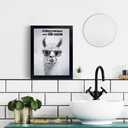 Orvannaatr Black Frame Fun Bathroom Wall Art Black And White Bathroom Humorous Camel Decorative Poster, Modern Animal Picture Canvas Printed Hanging Painting