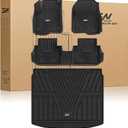 3W Floor Mats & Cargo Liner Fit for Honda CR-V 2023 2024 2025 2026 (Include Hybrid), All Weather TPE Custom Fit Honda CRV Floor Liner 1st, 2nd Row and Trunk (Upper Positon) Full Set Car Mats Black