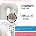 Portable AC Window Vent Kit, Adjustable Vertical/Horizontal Sliding Window Kit Plate for AC Unit, Seamless Portable AC Window Seal With 5.9 Inch Diameter, 59 Inch Length Exhaust Hose
