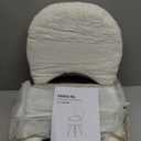 GREENSTELL Small Vanity Stool Chair with Storage and Folding Back, 13" x 13" x 17.7" Faux Fur Soft Ottoman for Teenager, 4 Metal Legs with Anti-Slip Feet, Furry Padded Seat for Makeup, Bedroom, White