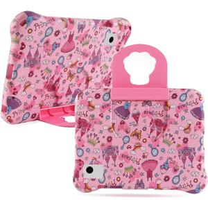 Princess Samsung Tab A9 Tablet Case for Kids Girls Light EVA Kids Friendly Samsung Tab A9 8.7 inch Case with Handle Kickstand Kids Pro Shockproof Full Cover for Girl Gift (GZ) (Pink)