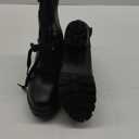 Goth Boots Chunky Heel Boot For Women Ankle Combat Booties Black Platform Bootie Buckle Rivets Punk Goth Shoes With Zipper (6.5)