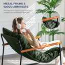 MAXYOYO Modern Accent Chair, Comfy Living Room Chair with Metal Frame, Standard