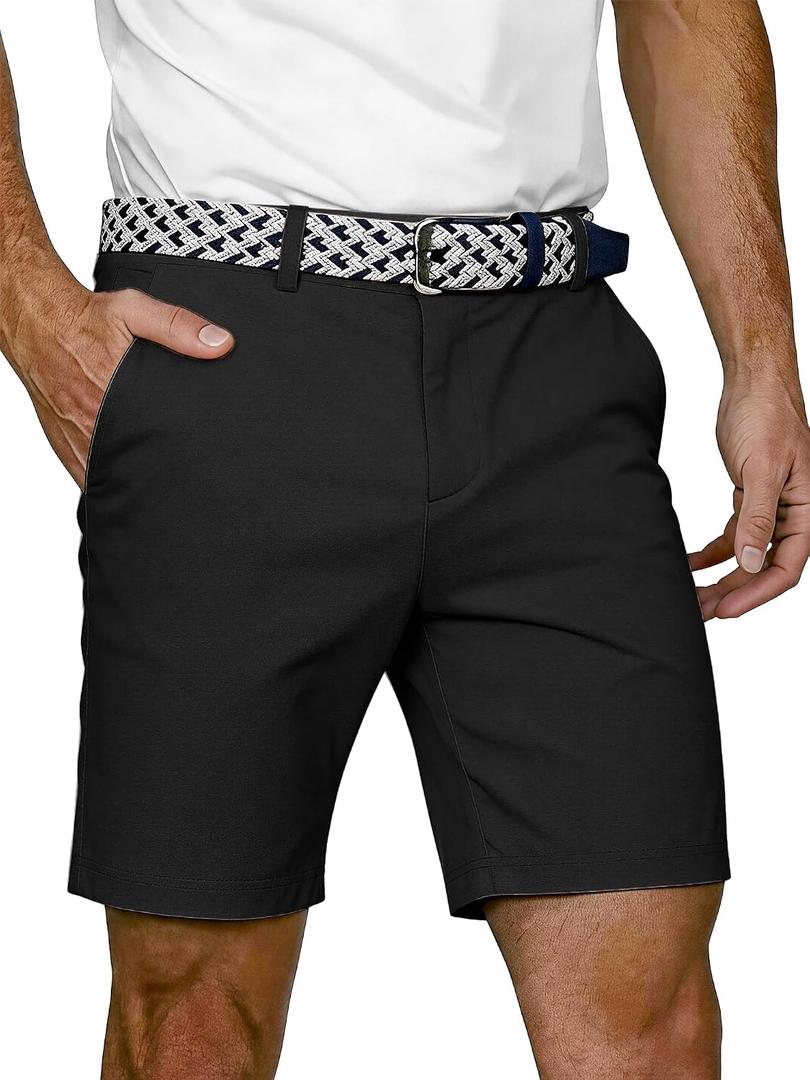 JEMLDL Mens Casual Shorts with 6 Pockets 7" Quick Dry Golf Shorts Stretch Flat Front Hybrid Shorts Elastic Waistband, Size: M