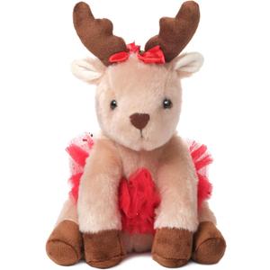 Bearington Darling Dancer Ballerina Reindeer Stuffed Animal, 7 Inch Stuffed Reindeer Christmas Doll, Ideal Christmas Plush Toy Gift for Toddlers, Kids & Teens, for Ages 3-14