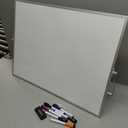 Lumspax White Board with Stand, 24" x 18" Double-Sided Desktop Dry Erase Board, Portable Magnetic Whiteboard Easel for Kids Office Home School