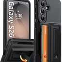 Oterkin for Samsung Galaxy S26 Wallet Case [4-5 Card Holder] [Kickstand] [RFID Blocking] [Full Camera Protection] [Military Grade Protection] Shockproof Rugged Phone Case for S26, Black