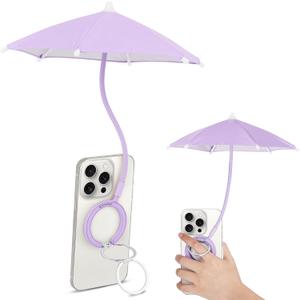 Magnetic Umbrella Phone Stand for Sun Protection,Adjustable Sun Shade Shield for iPhone 16/15/14/13/12 Pro Max,Samsung & Google,Detachable Ring Stand,Heat-Resistant Design,Car Mount Compatible-Lilac Magnetic Umbrella Phone Stand for Sun Protection,Adjustable Sun Shade Shield for iPhone 16/15/14/13/12 Pro Max,Samsung & Google,Detachable Ring Stand,Heat-Resistant Design,Car Mount Compatible-Lilac