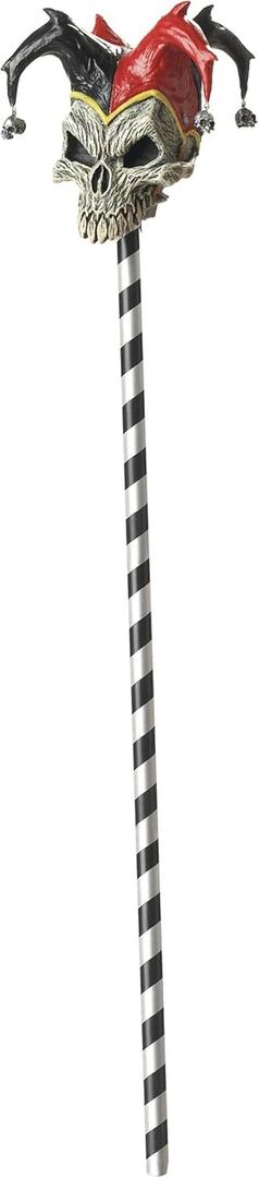 California Costumes Women's Jester Skull Cane Costume (Black/White/Red)