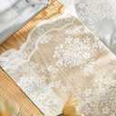 YJ YANJUN Vintage Lace Curtains 96 Inches Long- Victorian Floral Pattern Ivory Sheer Curtain Panels for Living Room, French Country Shabby Chic Light Filtering Drapes, 2 Panels 52W x 96L Cream
