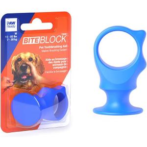 Paw Ready Pet Toothbrushing Assistant for Dogs and Cats Allows You to Brush Your pets Teeth Without Constantly Worrying About Getting Bitten Medium Size for Pets Between 15-85 lbs. (7-38.5 Kg) (Blue)