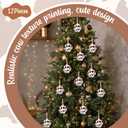 24 Pcs Christmas Cow Print Ball Ornaments 2.4 Inch Plastic Western Cow Ornaments Country Western Party Decorations Rustic Holiday Xmas Baubles for Home Xmas Tree Party Hanging Decoration