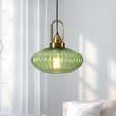 12 Inch Green Pendant Lights Vintage Chandelier Pendant Lighting Modern Mid Century Hanging Lights Adjustable Kitchen Island Light for Dining Room Bedroom Hallway