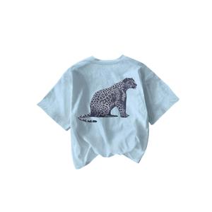 Women's Graphic Letter Tee Crew Neck Drop Shoulder Trendy Summer T Shirt (Blue, M)