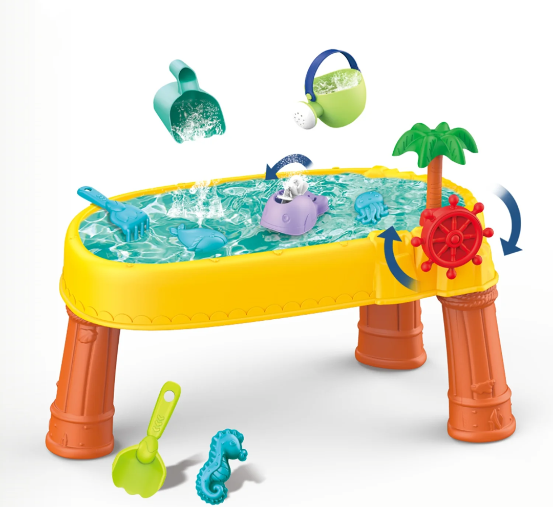 BELLOCHIDDO Water Table for Toddlers 1-3 - Sand and Water Table for Kids Ages 4-8, Outdoor Toys Backyard Beach Activity Sensory Play with 15 Accessories, Summer Gift for Girl Boy 3 4 5 6 7 8