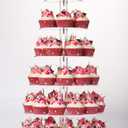 YestBuy Cupcake Stand, Acrylic Cupcake Tower Tree, 6 Tier Large Cupcake Holder for Pastry, Clear Cupcake Dispaly Stand with Base for Party, Wedding, Baby Shower