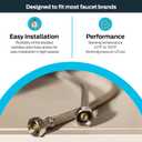 Eastman 16 Inch Steel-Flex Faucet Connector, Braided Stainless Steel Supply Line with 1/2 In. FIP Ends, 48016
