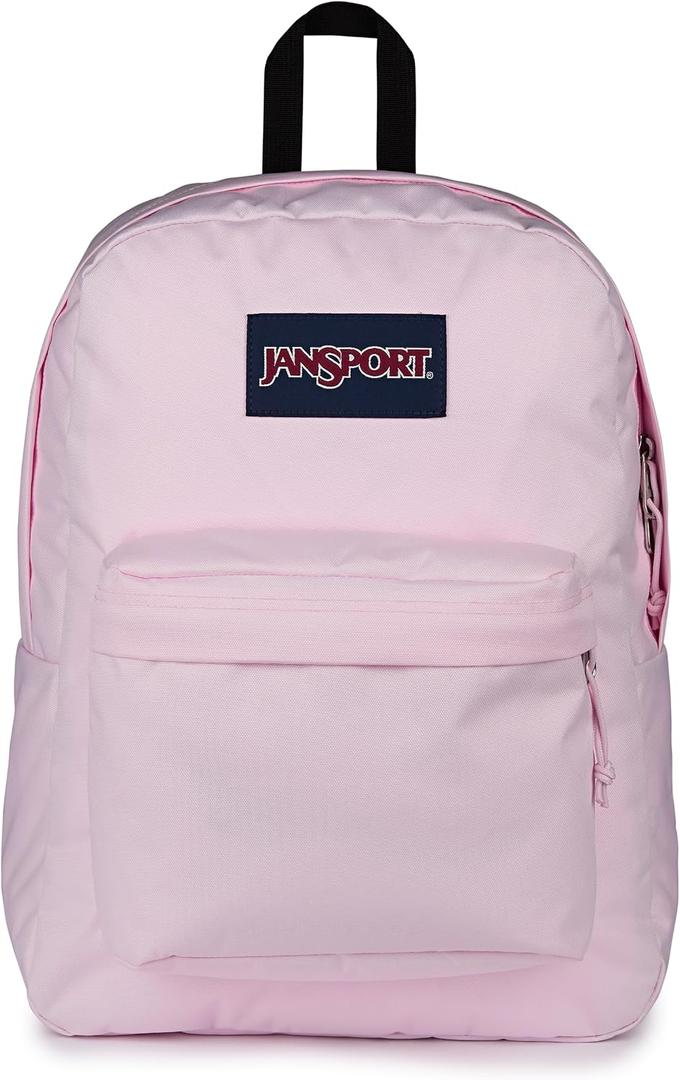 JanSport SuperBreak One Backpack - Durable, Lightweight Bag with 1 Main Compartment, Front Utility Pocket with Built-in Organizer, Premium Backpack, Pink Ice, One Size