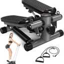 Steppers for Exercise at Home, Mini Stair Stepper with Resistance Bands, Portable Under Desk Stepper Workout Step Machine 300 lbs Weight Capacity