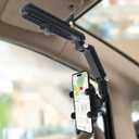 Sun Visor Phone Holder, Phone Holder for Car, 360 Rotatable and Adjustable, Compatible with All Smartphones, More Comfortable to Use Hands-Free. (Black)