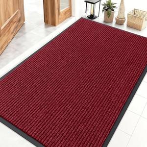 OLANLY Front Door Mat Indoor Outdoor Entrance, Waterproof Heavy Duty Doormat, Fade Resistant, Low Profile, Easy Clean Patio Porch Welcome Floor Mats for Entry, 47x32, Wine Red