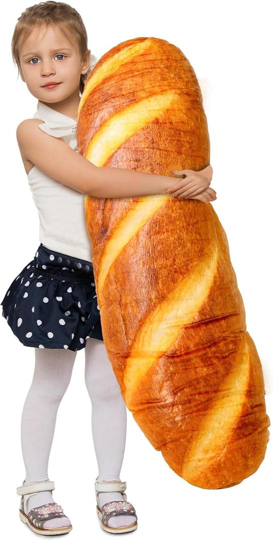 40" Giant Bread Plush Baguette Pillow 3D Simulation Funny Body Pillow Food Plush Christmas Stuffed Toys for Girls Boys