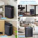 steo spce Automatic Motion Sensor Bathroom Small Trash Can with Lid, 2.6 Gallon Black Touchless Slim Garbage Can, Smart Waterproof Trash Bin for Bedroom, Restroom, Living Room, Office
