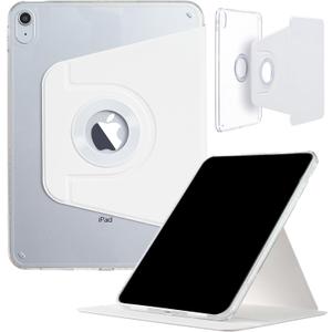 iPad mini-7 6 (8.3'') 2024 2021 Case, DMaos Magnetic Detachable Smart Cover, 360 Rotation Foldable Stand - White