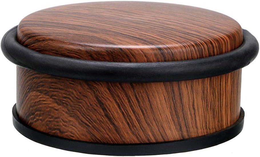 Sumnacon Heavy Duty No Drill Floor Door Stopper - Durability Stainless Steel Door Stops with Anti-Skid Rubber, Contemporary Decorative Door Wedge for Home Office Commercial Industrial, Woodgrain (4.1X1.7 Inch)