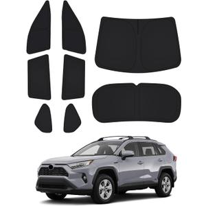 Canvcle Window Shades for Toyota RAV4 2019-2025 Accessories Windshield Sun Shade Side Rear Window Covers Sunshade Sun Visor Shield Privacy Protection for Camping Keep Vehicle Cool Black 8PCS