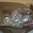 Wettarn 50 Pcs 2.36'' Clear Christmas Iridescent Ornaments Balls Transparent DIY Shatterproof Hanging Christmas Rainbow Ornaments Decorations Xmas Tree Wreath Holiday Party