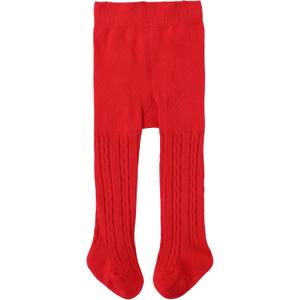 Zando Soft Cable Knit Toddler Tights - Seamless Cotton Leggings for Newborn Infant Baby Girl Stockings for Spring Outfit (6-12 Months, Christmas Red)
