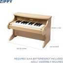 ZIPPY Kids Piano Keyboard, 25 Keys Digital Piano for Kids, Mini Music Educational Instrument Toy, Wood Toy for Toddlers Girls Boys (Oak)