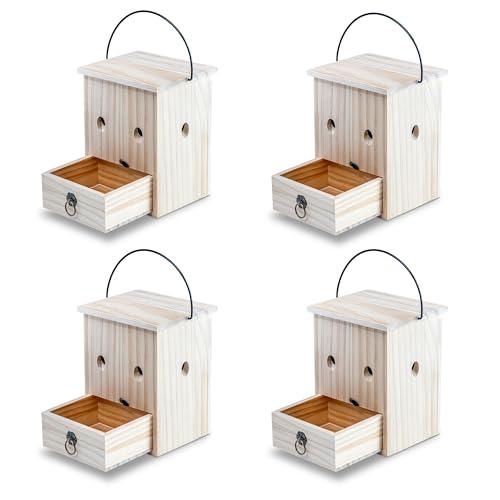 Carpenter Bee Traps for Outside 4PACK– Durable, Weather-Resistant, Eco-Friendly Wooden Wasp Trap for Outdoor Use