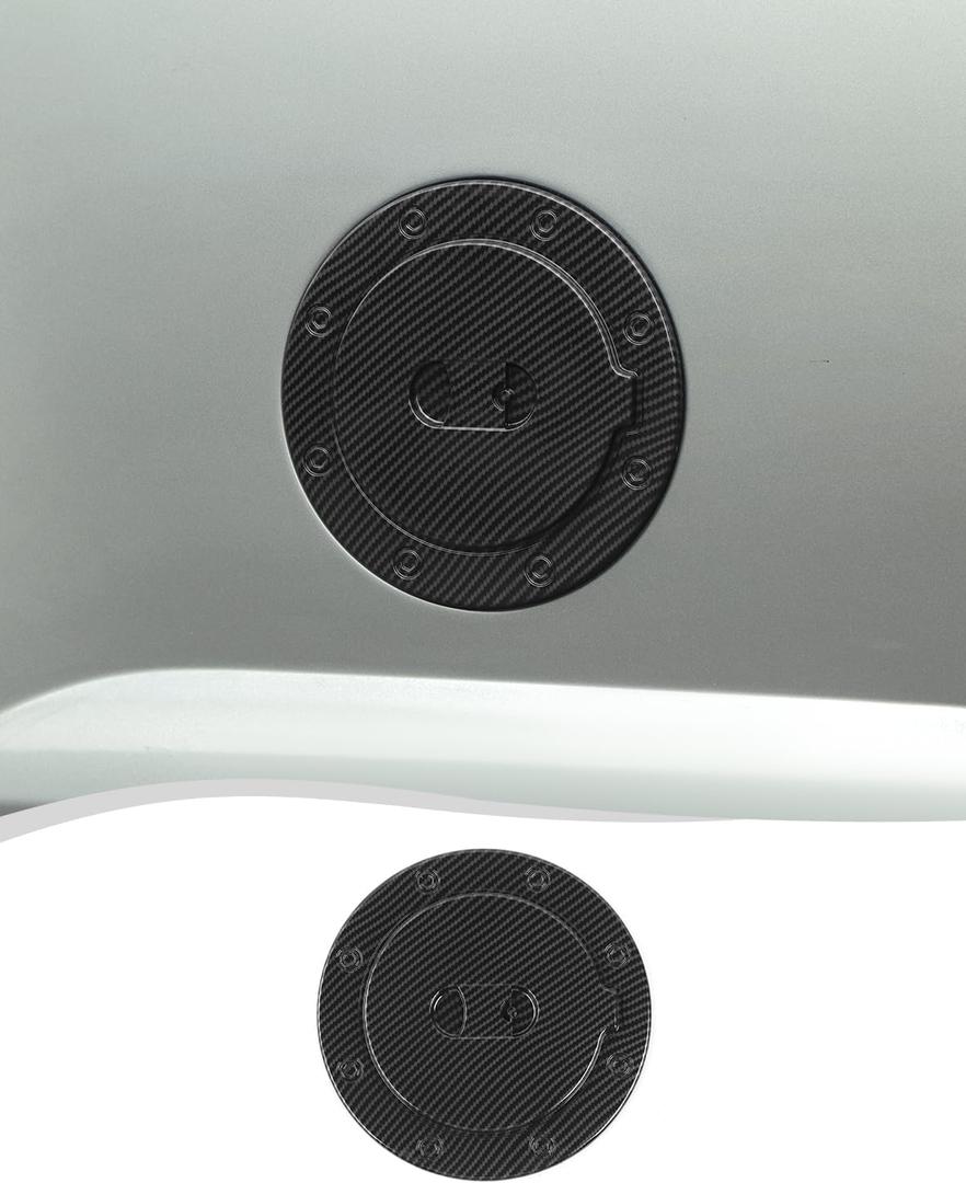 Voodonala Gas Tank Cap Cover Fuel Door Trim Compatible with Chevy Silverado/Tahoe/Suburban/GMC-Yukon/GMC-Sierra 1999-2006, Carbon Fiber