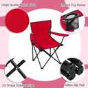 Huwena 10 Pack Folding Camping Chairs with Cup Holder and Carry Bags, Portable Outdoor Lawn Chairs Bulk for Picnic Party Backyard Events Beach Outdoor Activities, Red